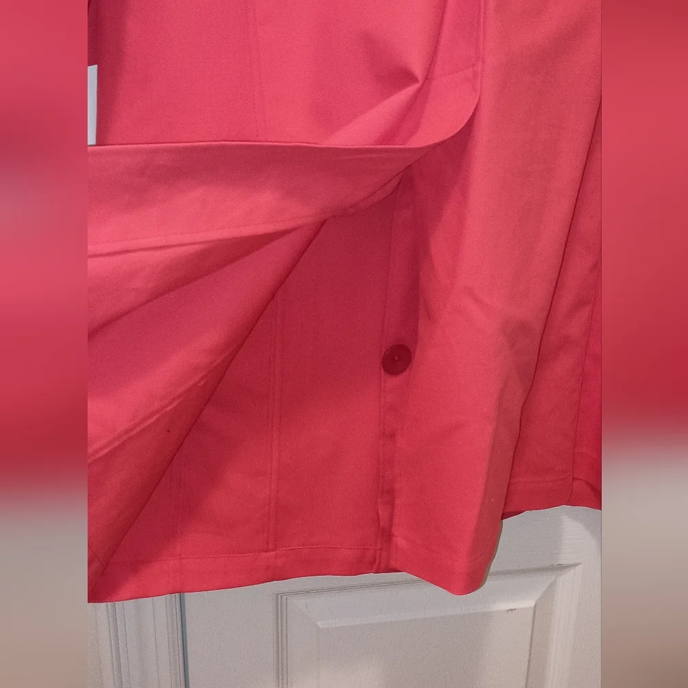 Harve benard salmon cotton long Trench  Jacket Size Large - Picture 5 of 8